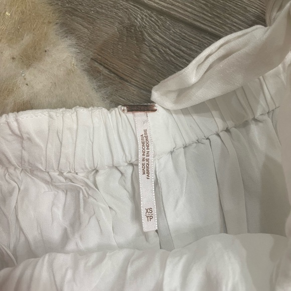 Free people peach a-line tunic white tie sleeve top - Picture 4 of 4